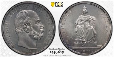 1871-A Thaler Victory over France KM-500  Ag MS63