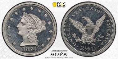 1874 $2.50 J-1368 PR66CAM