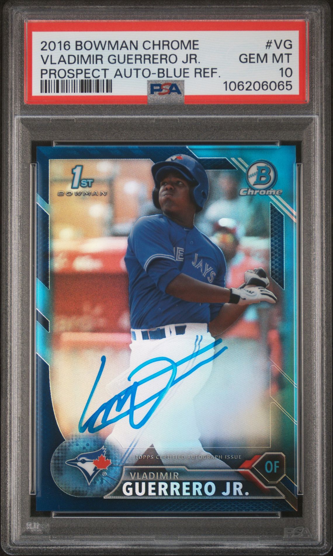 2016 Bowman BOWMAN CHROME PROSPECTS AUTOGRAPHS Blue #VG Vladimir Guerrero Jr. front