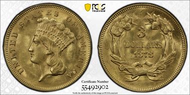 1878 $3 MS63