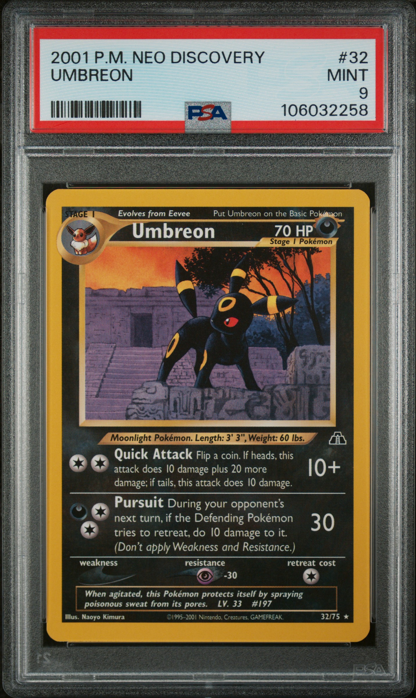 2001 #32 Umbreon PSA 9 Neo Discovery