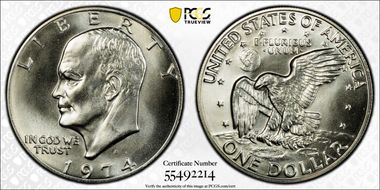 1974-S $1 Silver MS68+