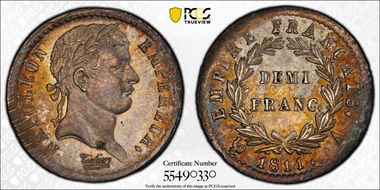 1811-A 1/2 Fr Gad-399 MS64