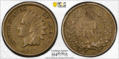 1863 1C AU50
