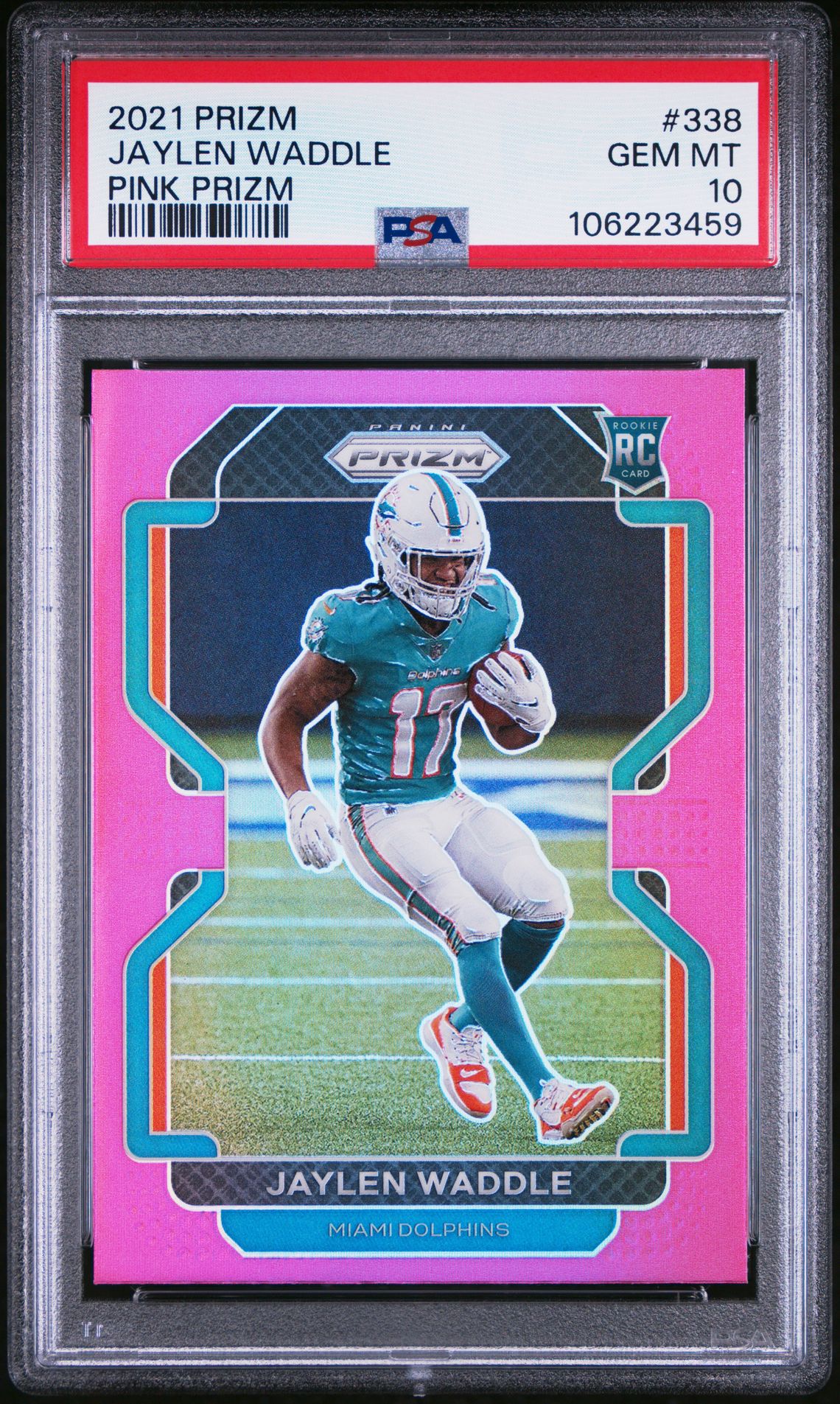 2021 Panini PANINI PRIZM PINK PRIZM #338 Jaylen Waddle front