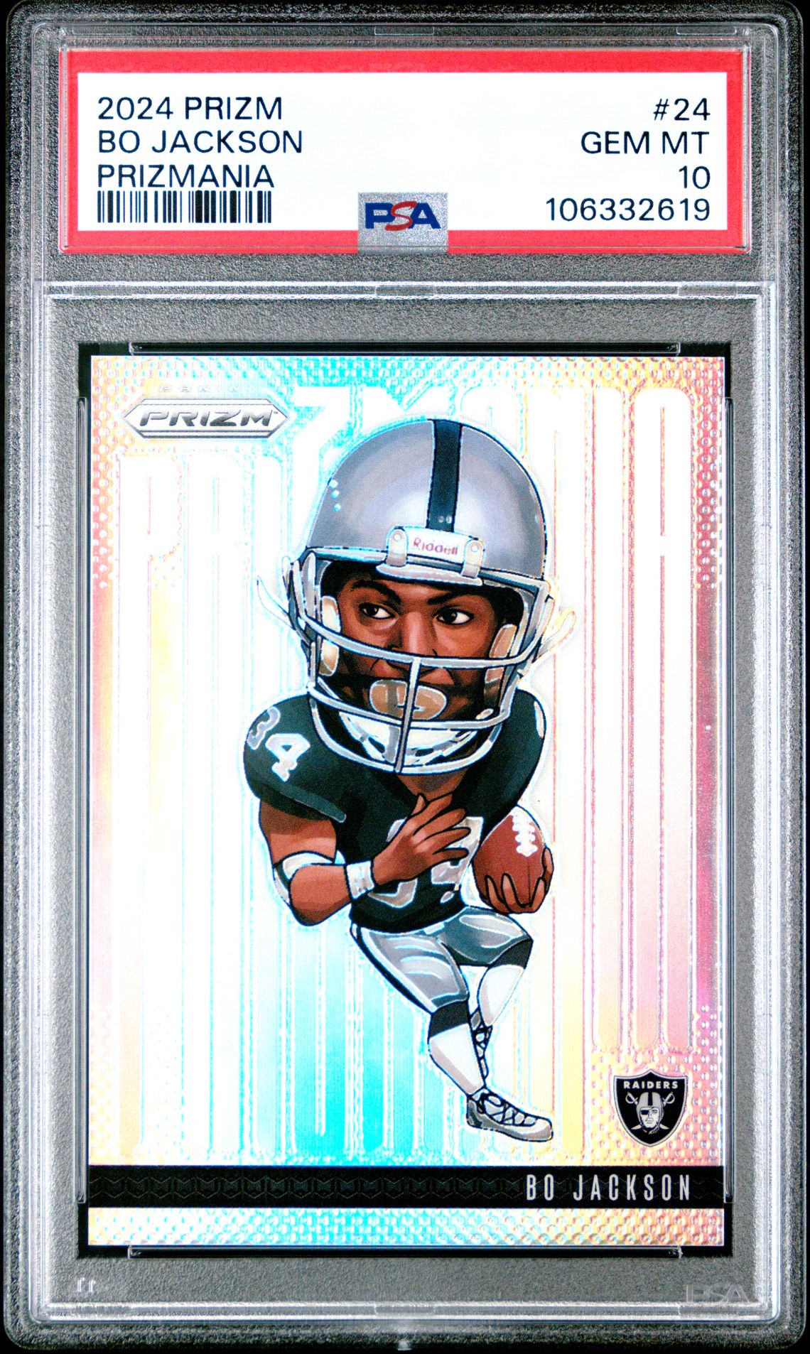 2024 Panini Prizm Prizmania Bo Jackson #24 Gem Mt 10 front