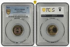 2013 $2 Coronation Colorized MS68