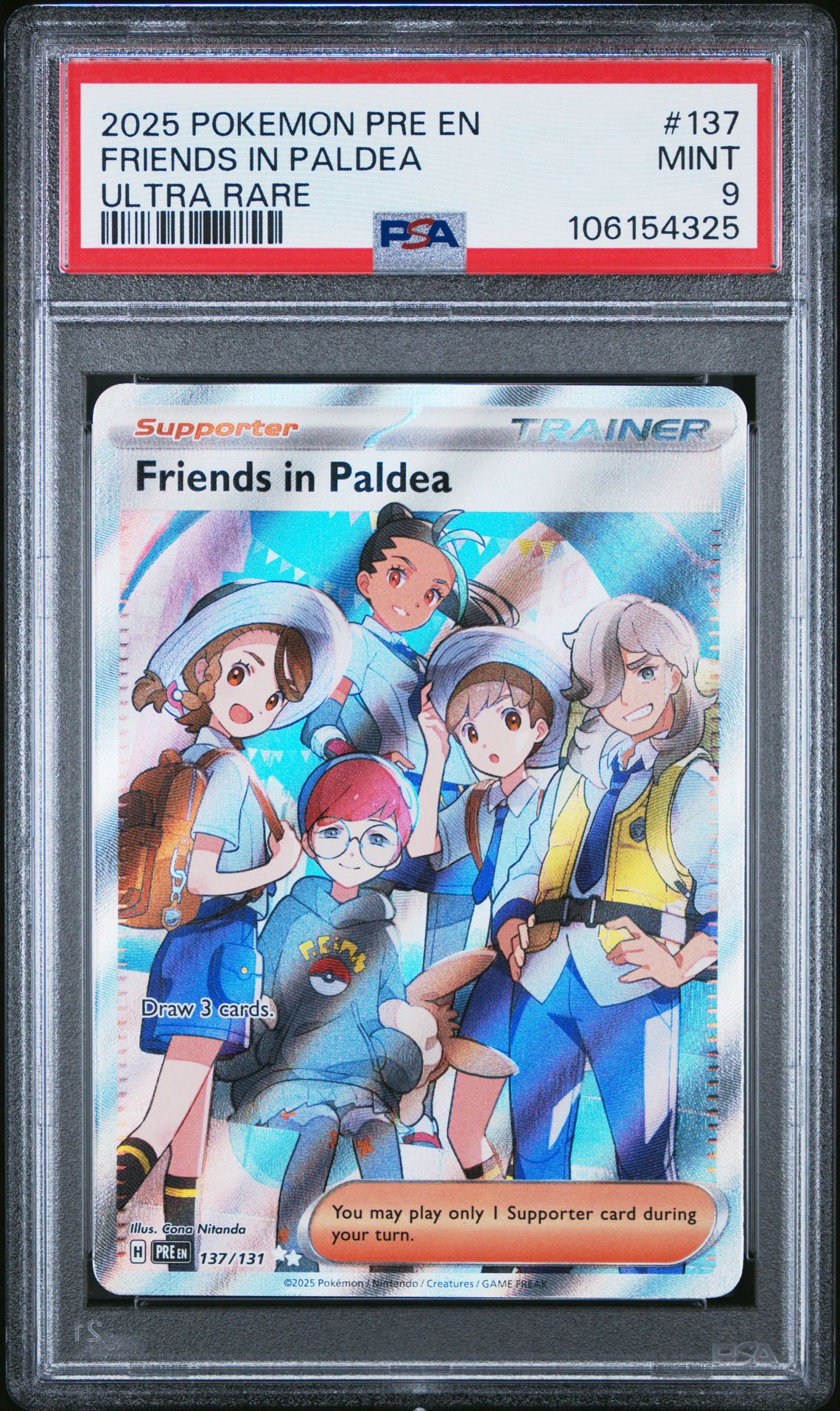 2025 Pokemon POKEMON PRE EN-PRISMATIC EVOLUTIONS ULTRA RARE #137 Friends In Paldea front