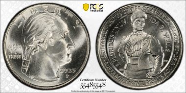 2025-P 25C Ida B. Wells First Strike MS66