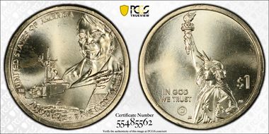 2025-P $1 American Innovation AR Raye Montague Pos. B First Strike MS65