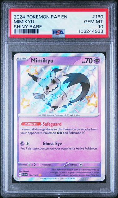 2024 Pokemon Paldean Fates Shiny Rare SHINY RARE #160 Mimikyu front