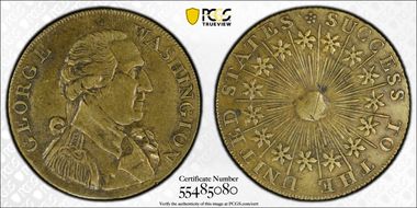 (1790s) AE Medal Washington-Success Large, Reeded Edge AU55