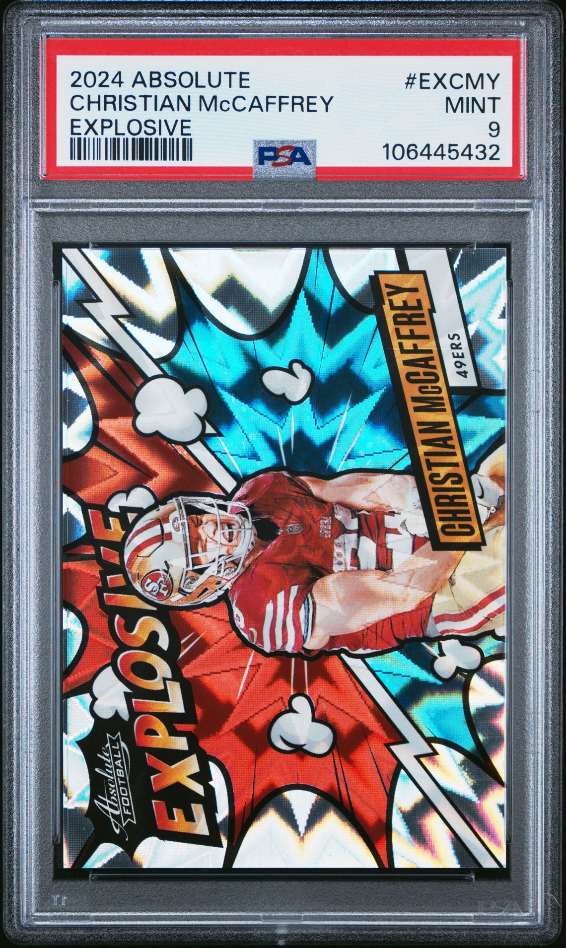 2024 Panini Absolute Explosive Christian Mccaffrey #Excmy Mint 9 front