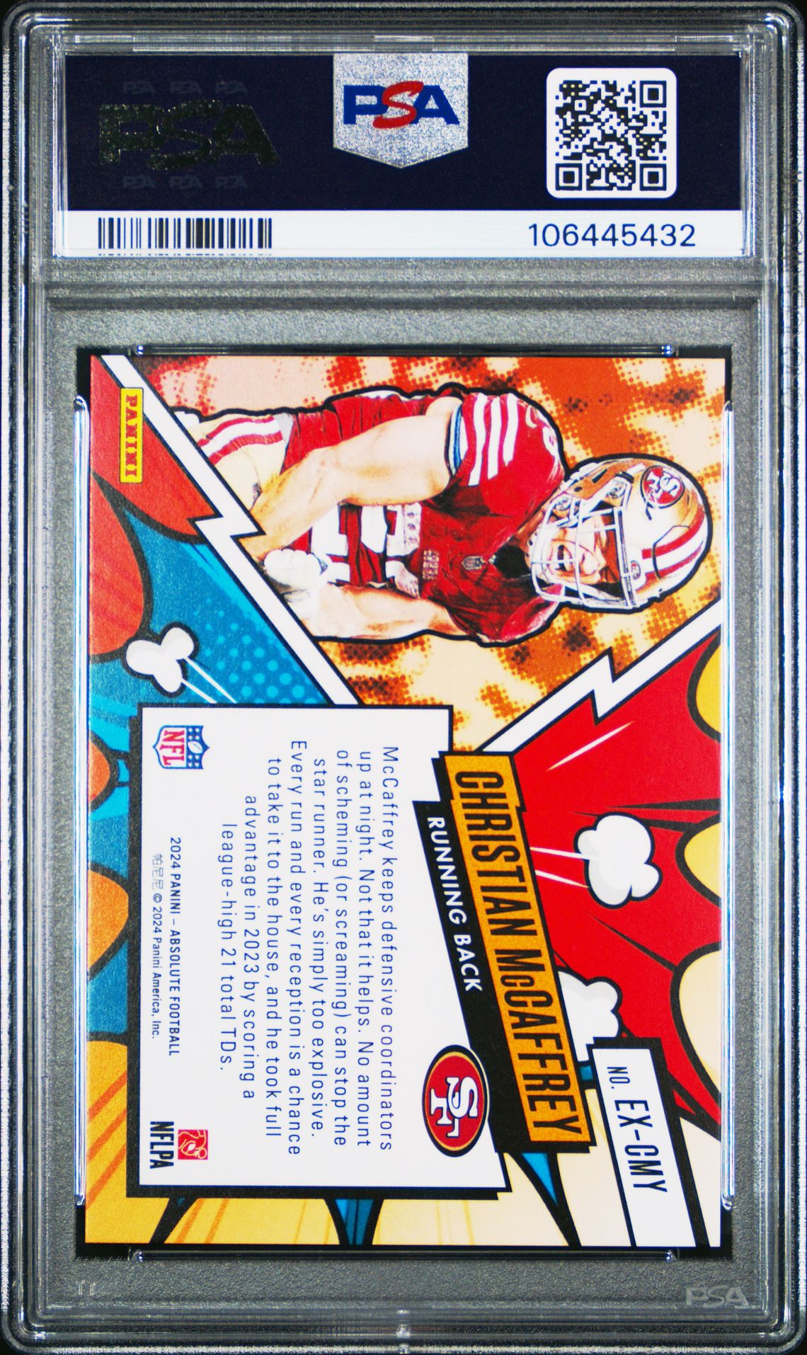 2024 Panini Absolute Explosive Christian Mccaffrey #Excmy Mint 9 back