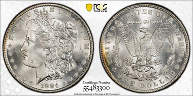 1884 $1 MS66
