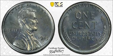 1943-S 1C MS66