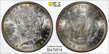 1883-O $1 MS62