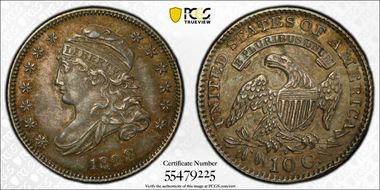 1828 10C Small Date AU55