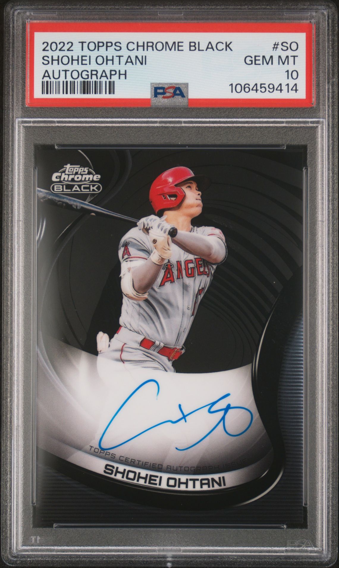 2022 Topps TOPPS CHROME BLACK AUTOGRAPHS #SO Shohei Ohtani front