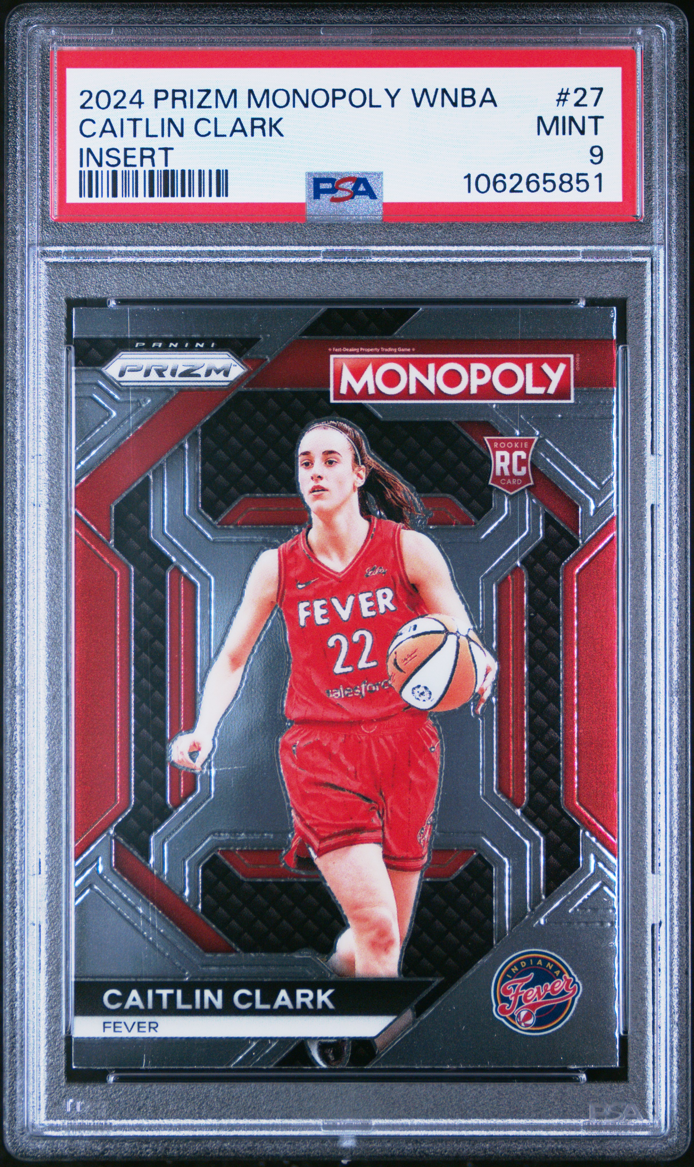 2024 Panini Prizm Monopoly Wnba Insert Caitlin Clark #27 (Insert) Mint 9 front