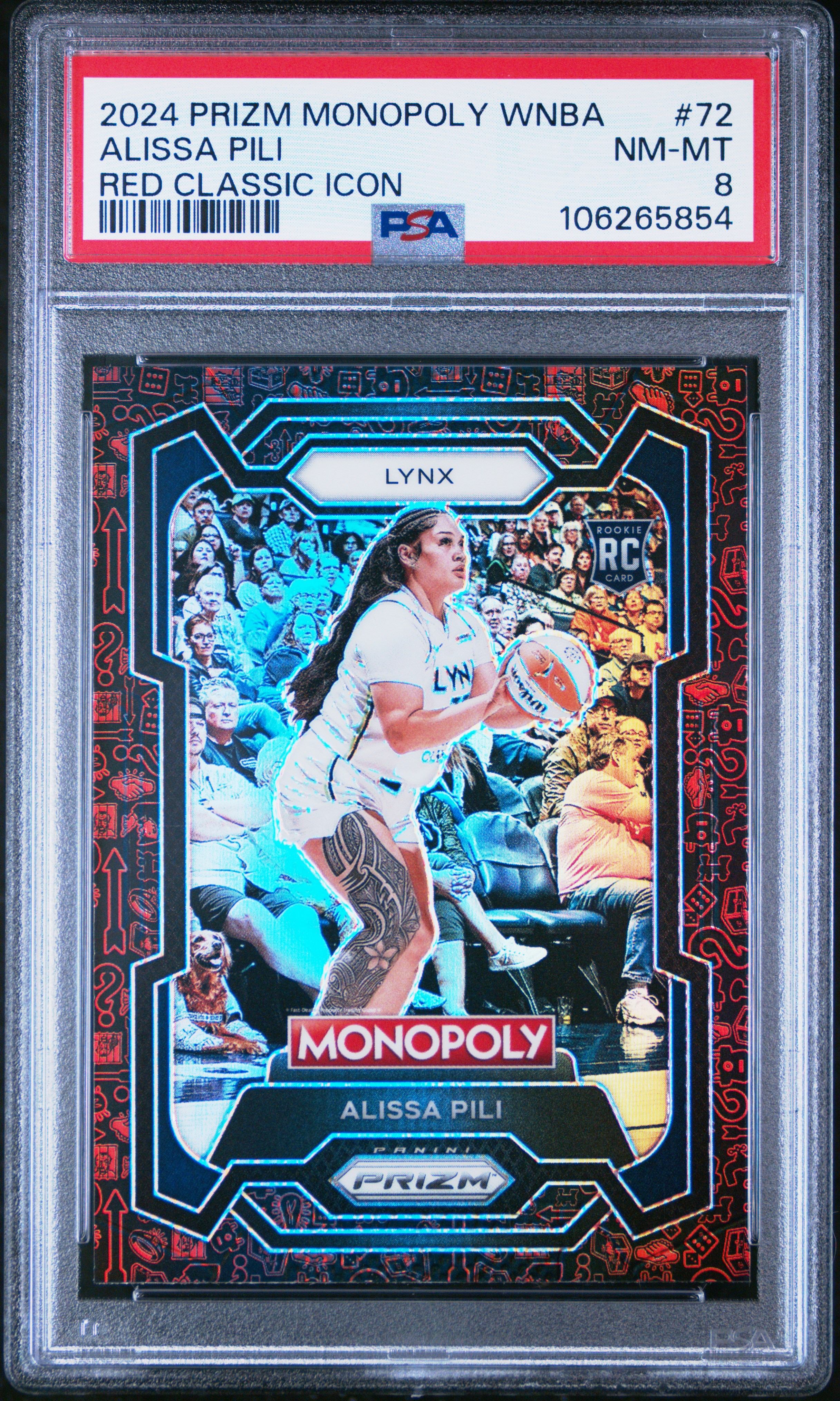 2024 Panini Prizm Monopoly Wnba Alissa Pili #72 (Red Classic Icon) Nm-Mt 8 front