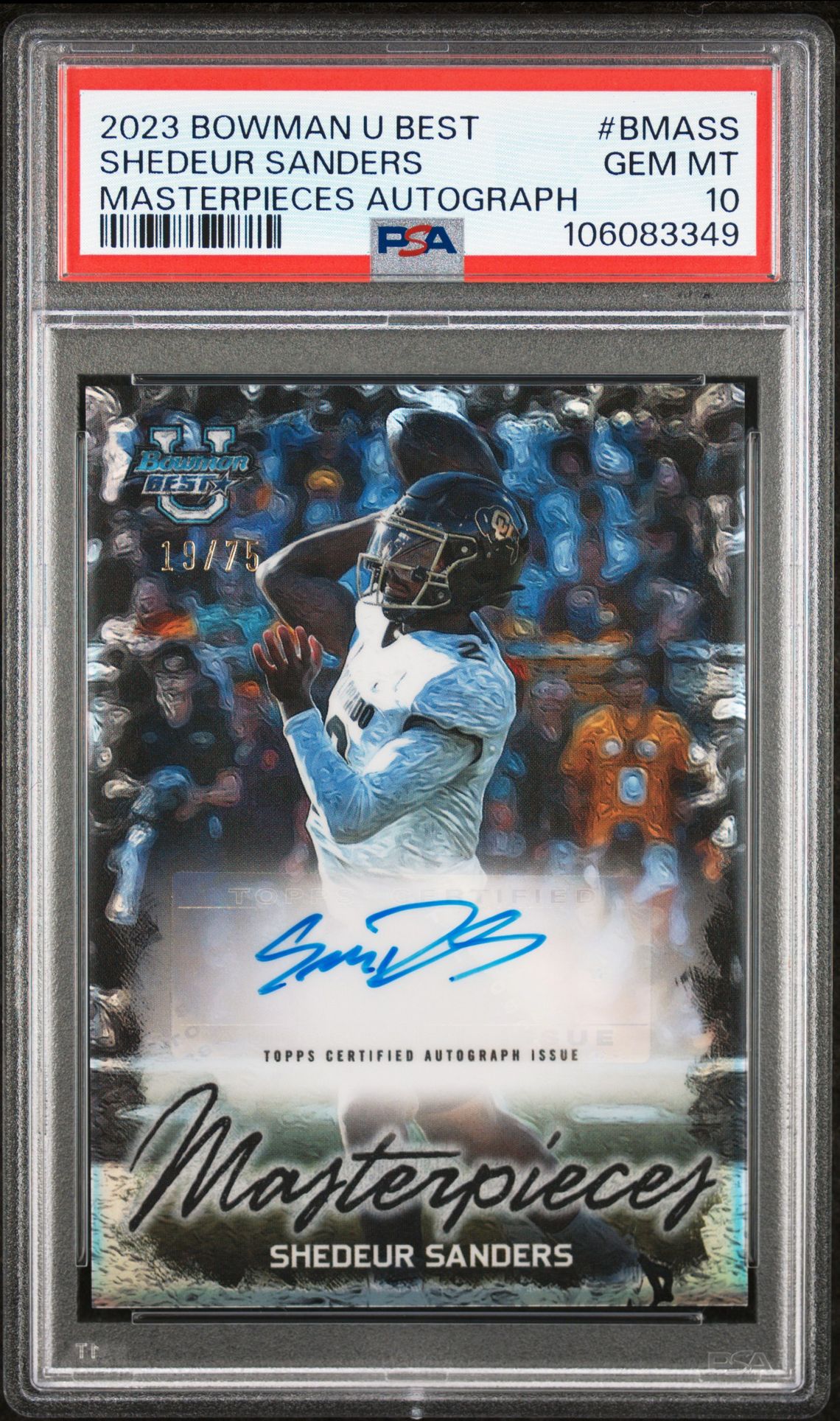 2023 Bowman BOWMAN UNIVERSITY BEST BOWMAN MASTERPIECES AUTOGRAPHS #BMASS Shedeur Sanders front