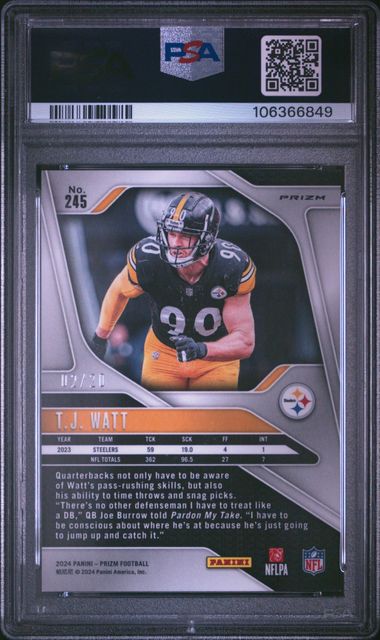2024 Panini Prizm Tj Watt #245 (Red Choice) Mint 9 back