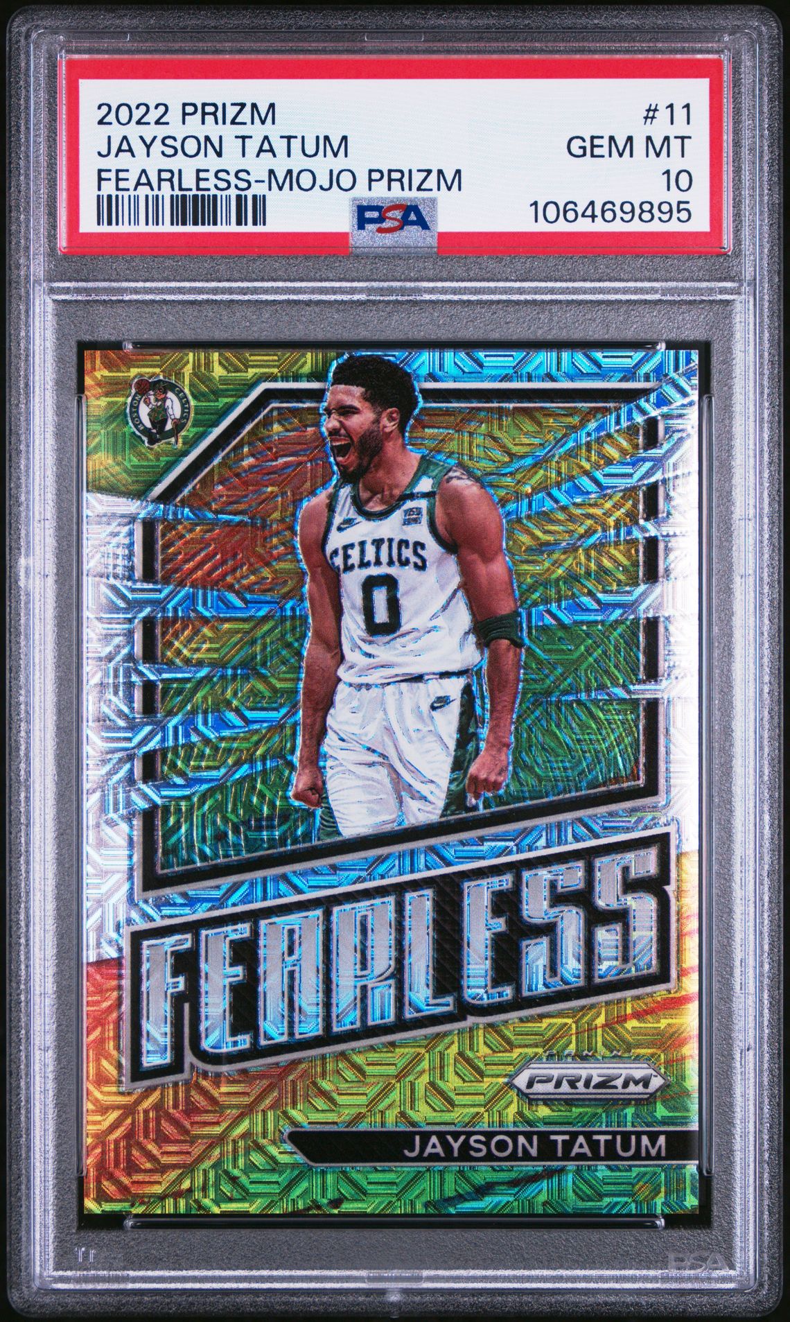 2022 Panini PANINI PRIZM FEARLESS MOJO PRIZM #11 Jayson Tatum front