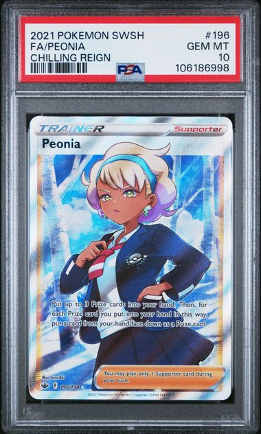 2021 Pokemon Sword & Shield Chilling Reign Fa/Peonia #196 (Chilling Reign) Gem Mt 10 front