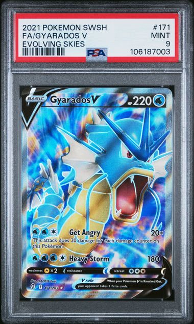 2021 Pokemon Sword & Shield Evolving Skies Fa/Gyarados V #171 (Evolving Skies) Mint 9 front