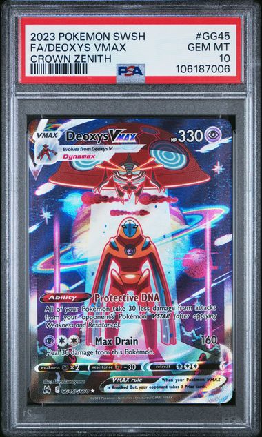 2023 Pokemon Sword And Shield Crown Zenith Fa/Deoxys Vmax #Gg45 (Crown Zenith) Gem Mt 10 front