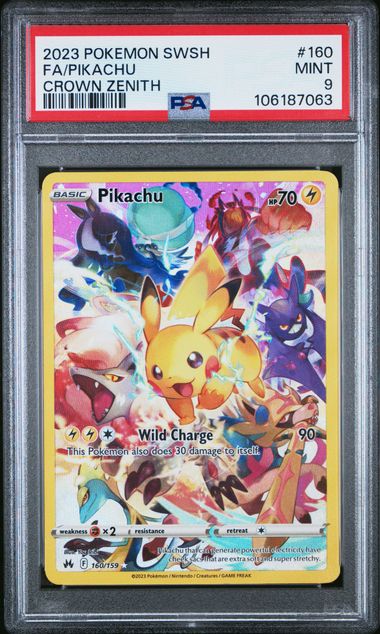 2023 Pokemon Sword And Shield Crown Zenith Fa/Pikachu #160 (Crown Zenith) Mint 9 front