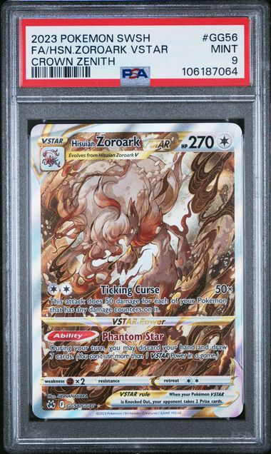 2023 Pokemon Sword And Shield Crown Zenith Fa/Hsn.zoroark Vstar #Gg56 (Crown Zenith) Mint 9 front