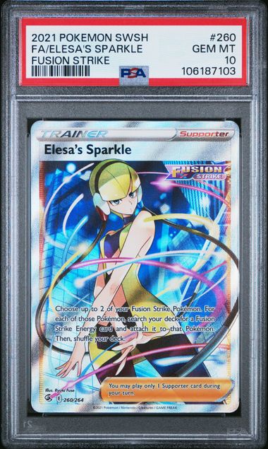 2021 Pokemon Sword & Shield Fusion Strike Fa/Elesa's Sparkle #260 (Fusion Strike) Gem Mt 10 front