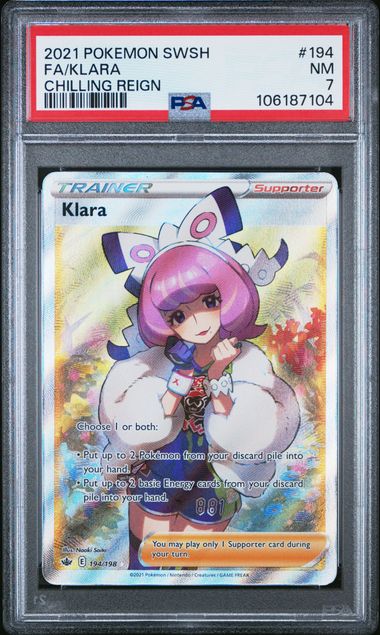 2021 Pokemon Sword & Shield Chilling Reign Fa/Klara #194 (Chilling Reign) Nm 7 front