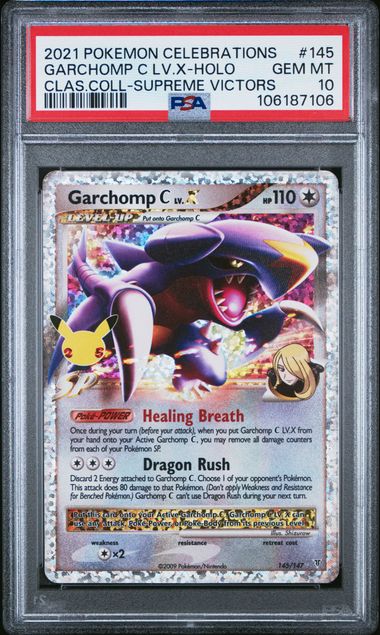 2021 Pokemon Celebrations Classic Collection Garchomp C Lv.x-Holo #145 (Clas.coll-Supreme Victors) Gem Mt 10 front