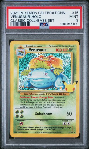 2021 Pokemon Celebrations Classic Collection Venusaur-Holo #15 (Classic Coll-Base Set) Mint 9 front