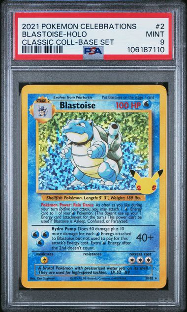 2021 Pokemon Celebrations Classic Collection Blastoise-Holo #2 (Classic Coll-Base Set) Mint 9 front