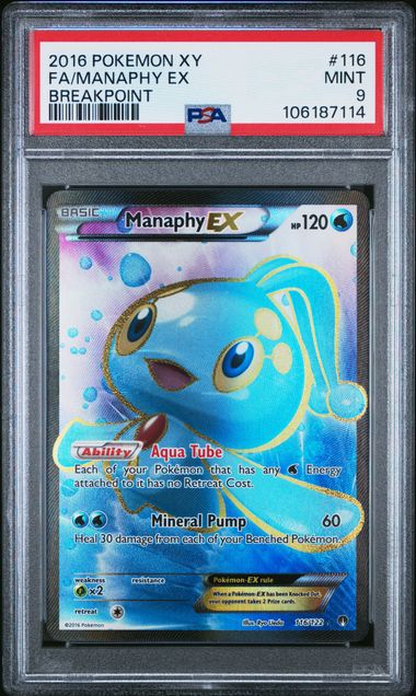 2016 Pokemon Xy Breakpoint Fa/Manaphy Ex #116 (Breakpoint) Mint 9 front