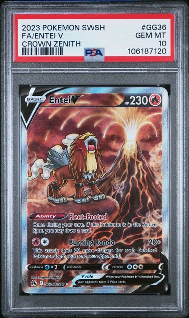 2023 Pokemon Sword And Shield Crown Zenith Fa/Entei V #Gg36 (Crown Zenith) Gem Mt 10 front