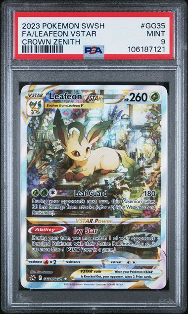 2023 Pokemon Sword And Shield Crown Zenith Fa/Leafeon Vstar #Gg35 (Crown Zenith) Mint 9 front