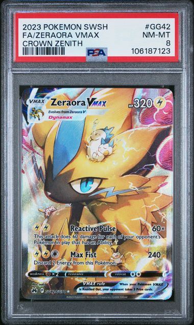 2023 Pokemon Sword And Shield Crown Zenith Fa/Zeraora Vmax #Gg42 (Crown Zenith) Nm-Mt 8 front