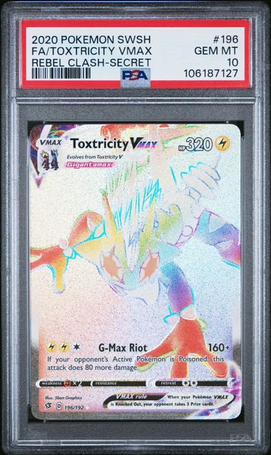 2020 Pokemon Sword & Shield Rebel Clash Fa/Toxtricity Vmax #196 (Rebel Clash-Secret) Gem Mt 10 front