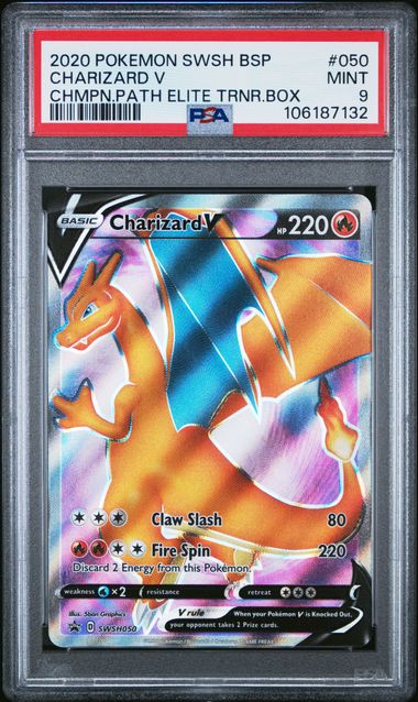 2020 Pokemon Swsh Black Star Promo Charizard V #050 (Chmpn.path Elite Trnr.box) Mint 9 front