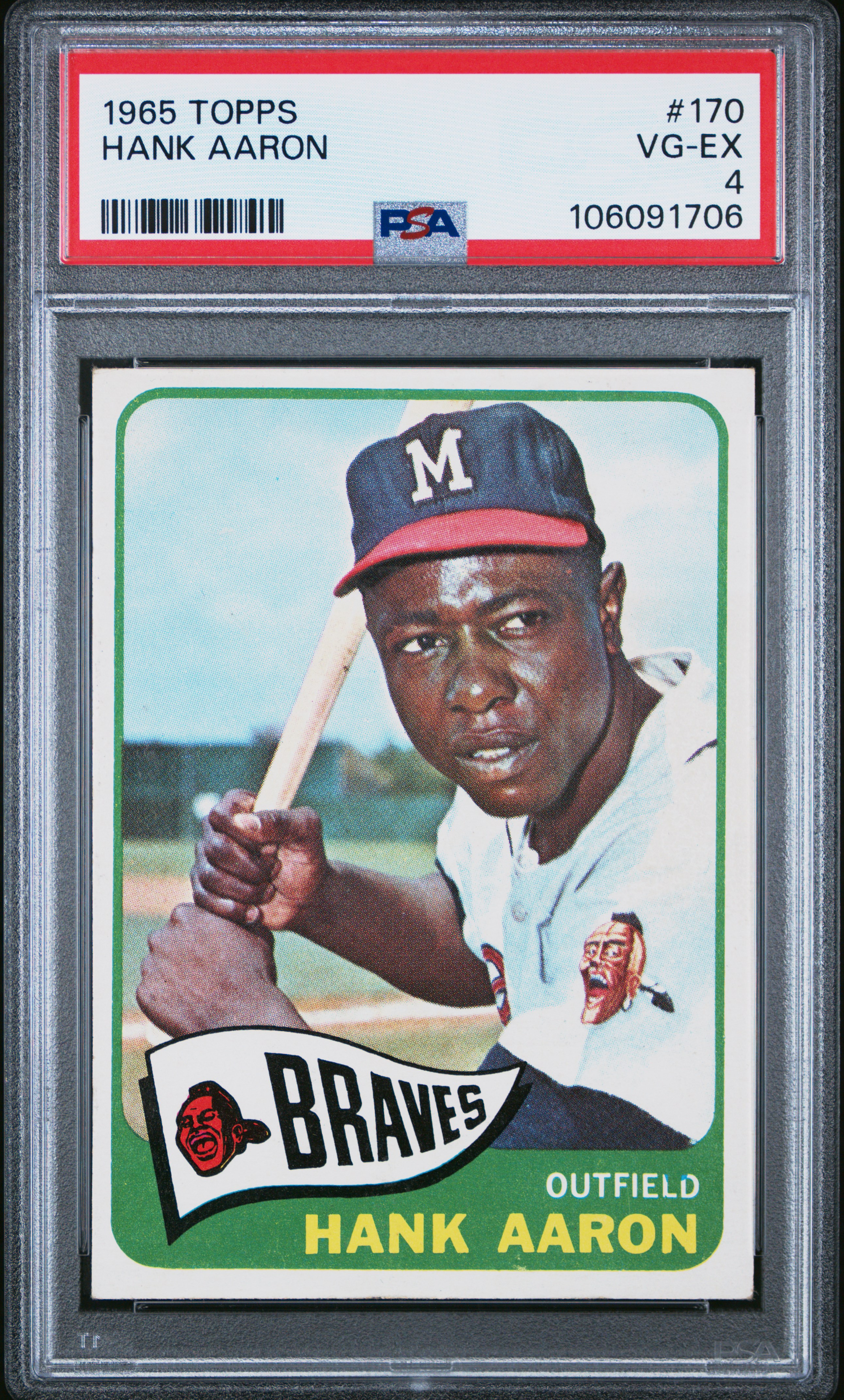 1965 Topps Hank Aaron #170 Vg-Ex 4 back