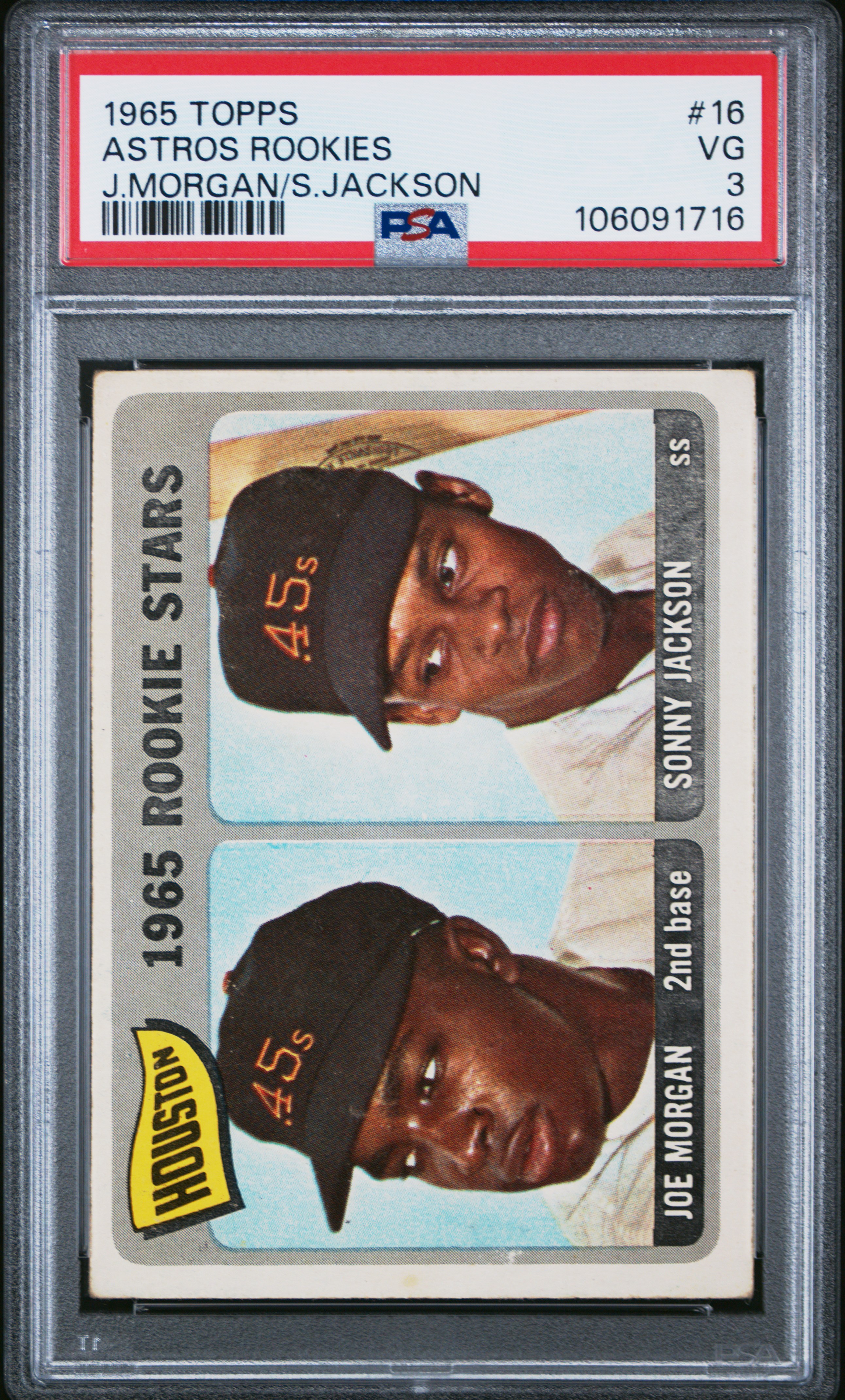 1965 Topps Astros Rookies #16 (J.morgan/S.jackson) Vg 3 back