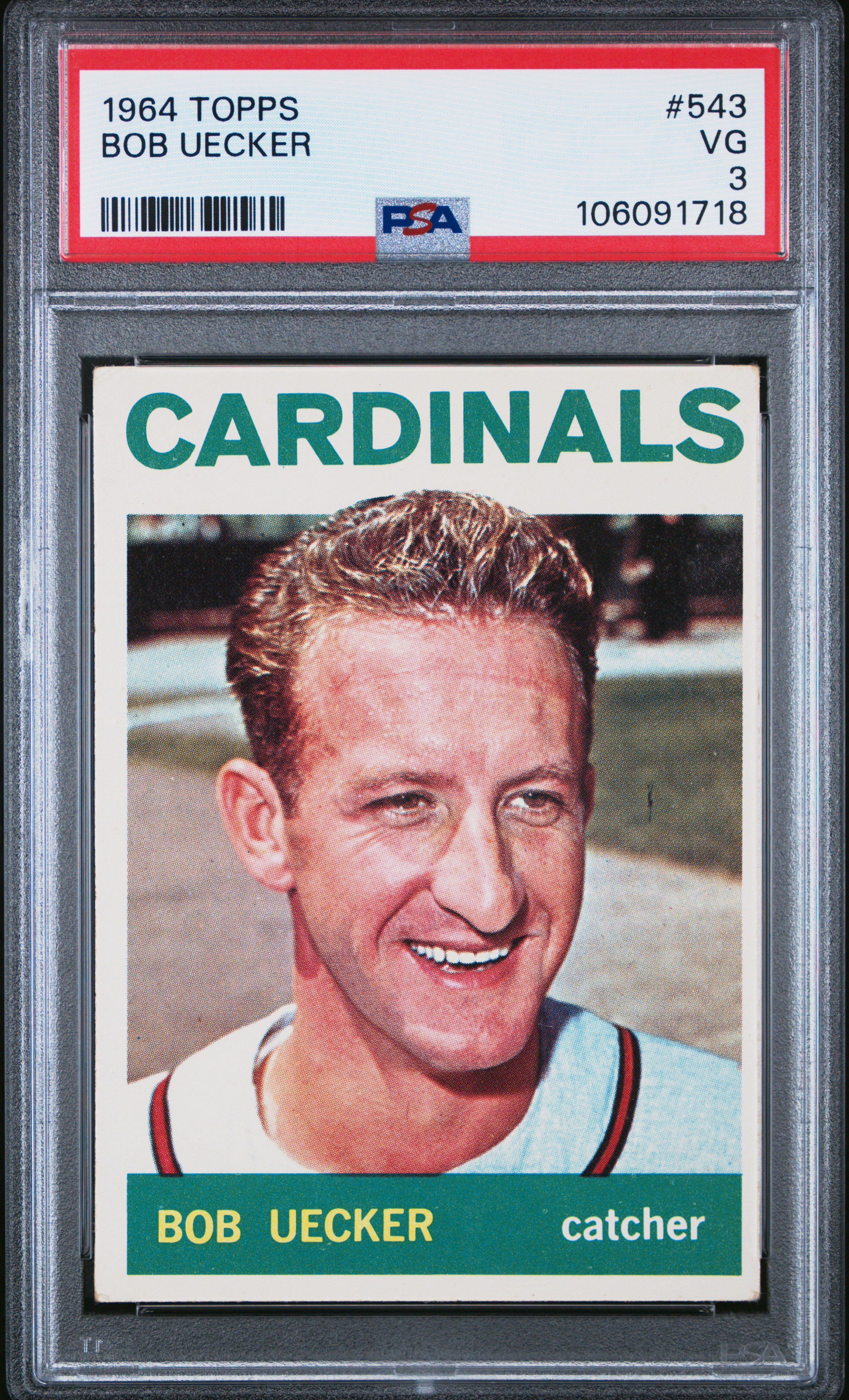 1964 Topps Bob Uecker #543 Vg 3 back