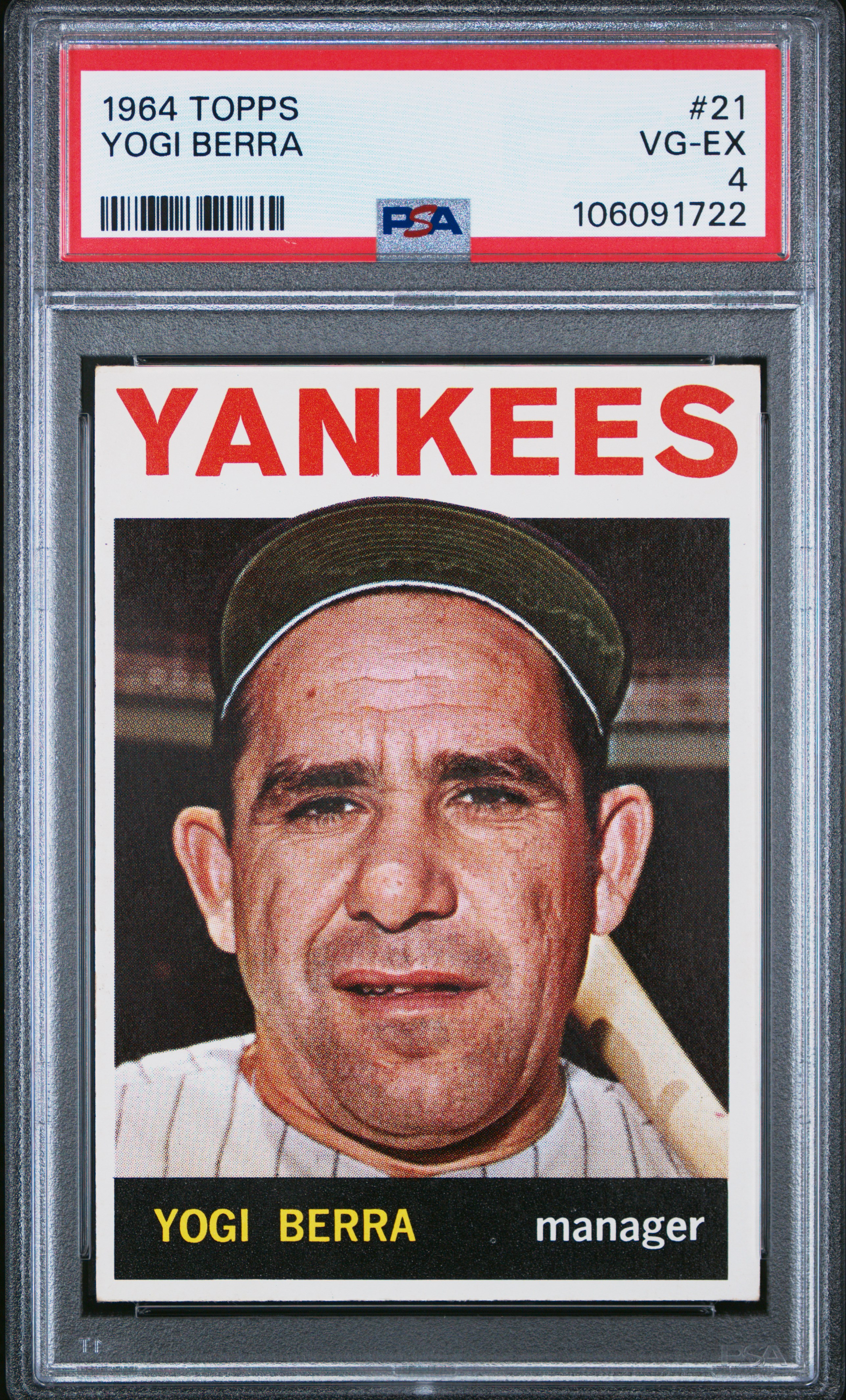 1964 Topps Yogi Berra #21 Vg-Ex 4 back
