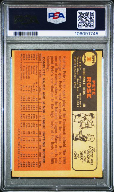 1966 Topps Pete Rose #30 Good 2 (Mc) back