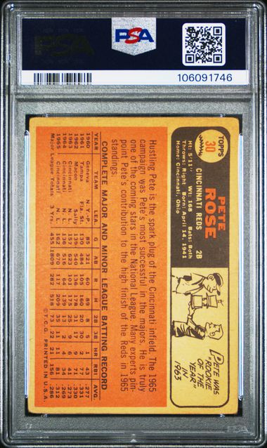 1966 Topps Pete Rose #30 Fr 1.5 back